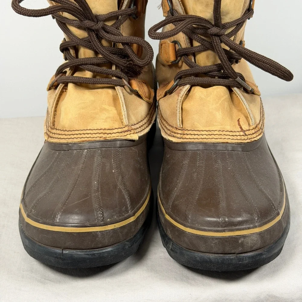 Sorel Bighorn Boots Mens‎ Size 11 Brown Leather Waterproof Insulated Snow Winter